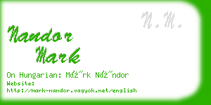 nandor mark business card